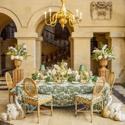 Mrs. Alice Celine Green Glass Bow Candlescape (Gold)< Candles | Candlescapes