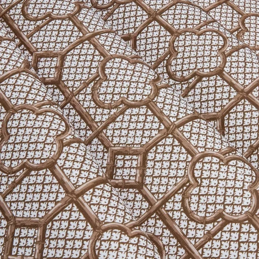 Mrs. Alice Chestnut Brown Bamboo Trellis Fabric< Serena Fresson Fabrics