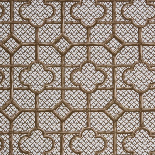 Mrs. Alice Chestnut Brown Bamboo Trellis Fabric< Serena Fresson Fabrics