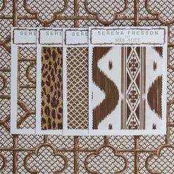 Mrs. Alice Chestnut Brown Bamboo Trellis Fabric< Serena Fresson Fabrics