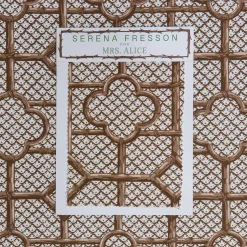 Mrs. Alice Chestnut Brown Bamboo Trellis Fabric< Serena Fresson Fabrics