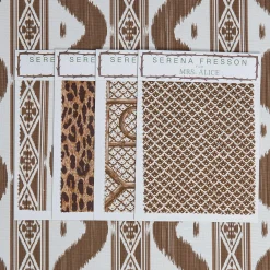 Mrs. Alice Chestnut Brown Ikat Stripe Fabric< Serena Fresson Fabrics