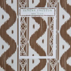 Mrs. Alice Chestnut Brown Ikat Stripe Fabric< Serena Fresson Fabrics