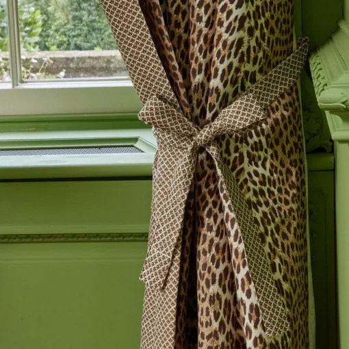 Mrs. Alice Chestnut Brown Lotus Flower Fabric< Serena Fresson Fabrics