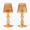 Mrs. Alice Chestnut Glass Lantern Tea Light Holder (Pair) - 18cm< Candle Holders | Tea Light Lanterns