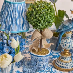 Mrs. Alice Chinoiserie Faux Potted Boxwood Tree (Pair)< Spring Decorations | For The Homemaker