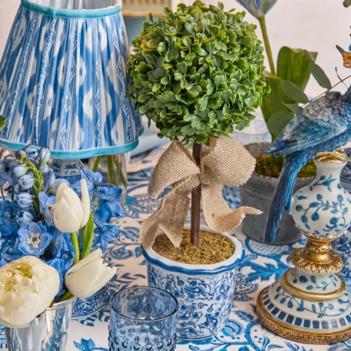 Mrs. Alice Chinoiserie Faux Potted Boxwood Tree (Pair)< Spring Decorations | For The Homemaker