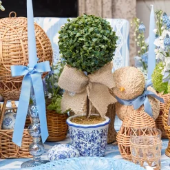 Mrs. Alice Chinoiserie Faux Potted Boxwood Tree (Pair)< Spring Decorations | For The Homemaker