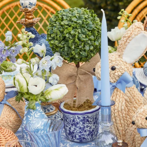 Mrs. Alice Chinoiserie Faux Potted Boxwood Tree (Pair)< Spring Decorations | For The Homemaker