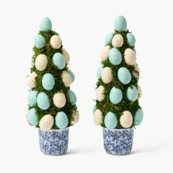 Mrs. Alice Chinoiserie Potted Easter Egg Tree (Pair)< Spring Decorations