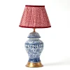 Mrs. Alice Chinoiserie Rechargeable Lamp with Red Lotus Shade (22cm)< Rechargeable Table Lamps