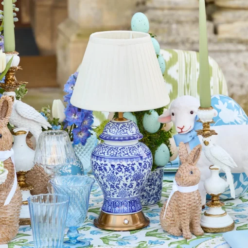 Mrs. Alice Chinoiserie Rechargeable Lamp & Cream Shade (22cm)< Rechargeable Table Lamps | For Her
