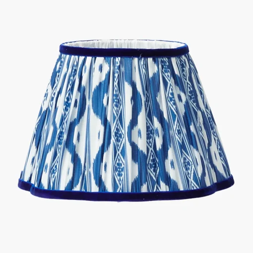 Mrs. Alice Chinoiserie Rechargeable Lamp & Cobalt Ikat Shade (22cm)< Rechargeable Table Lamps