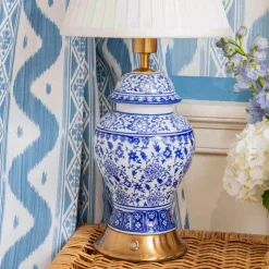 Mrs. Alice Chinoiserie Rechargeable Lamp & Cream Shade (22cm)< Rechargeable Table Lamps | For Her