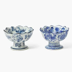 Mrs. Alice Chinoiserie Scalloped Nibble Bowls (Pair)< Summer Crockery | For Him