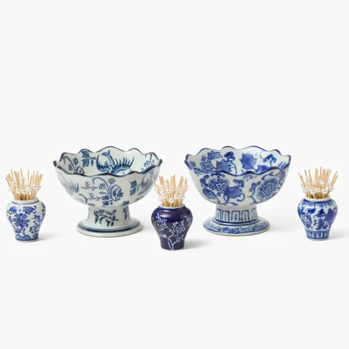 Mrs. Alice Chinoiserie Scalloped Nibble Bowls (Pair)< Summer Crockery | For Him