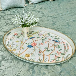 Mrs. Alice Chinoiserie Tole Oval Tray< Trays | For Her