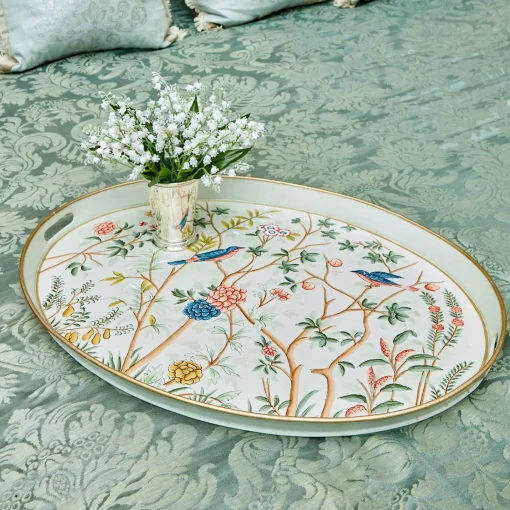 Mrs. Alice Chinoiserie Tole Oval Tray< Trays | For Her