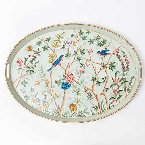 Mrs. Alice Chinoiserie Tole Oval Tray< Trays | For Her