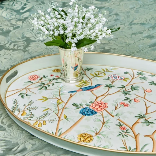 Mrs. Alice Chinoiserie Tole Oval Tray< Trays | For Her