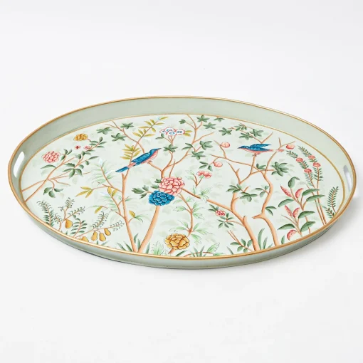 Mrs. Alice Chinoiserie Tole Oval Tray< Trays | For Her