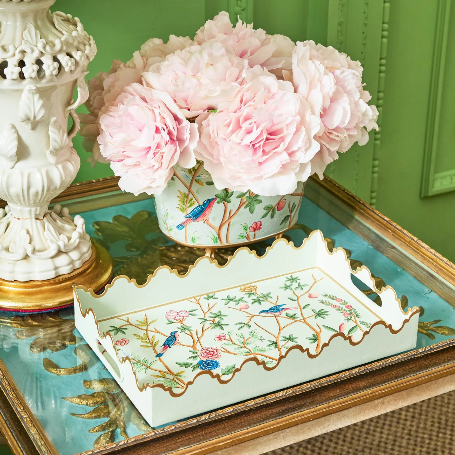 Mrs. Alice Chinoiserie Tole Planter< Vases | Vases & Planters