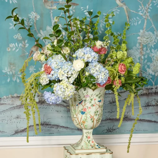 Mrs. Alice Chinoiserie Tole Urn< Vases | Vases & Planters