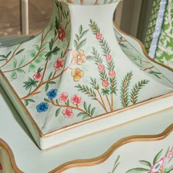 Mrs. Alice Chinoiserie Tole Urn & Pedestal< Vases | Vases & Planters