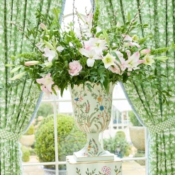 Mrs. Alice Chinoiserie Tole Urn & Pedestal< Vases | Vases & Planters