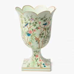 Mrs. Alice Chinoiserie Tole Urn & Pedestal< Vases | Vases & Planters