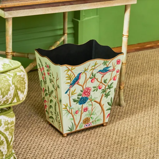 Mrs. Alice Chinoiserie Tole Waste Paper Bin< For Her | For The Homemaker
