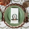 Mrs. Alice Chocolate Bow Garland White Linen Napkins (Set of 4)< Napkins | Mrs. Alice Monogram
