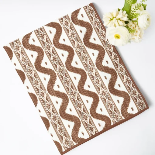 Mrs. Alice Chocolate Brown Ikat Tablecloth< Tablecloths | For The Hostess