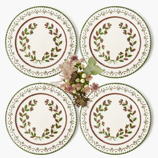 Mrs. Alice Chocolate Josephine Dinner Plates (Set of 4)< Dinner Plates | Crockery Sets