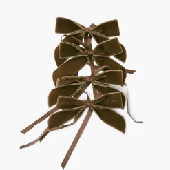 Mrs. Alice Chocolate Velvet Mini Bows (Set of 4)< Napkin Rings & Bows