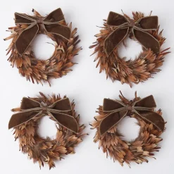 Mrs. Alice Chocolate Velvet Mini Bows (Set of 4)< Napkin Rings & Bows