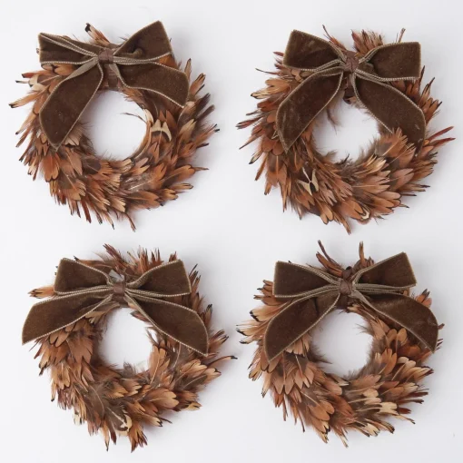 Mrs. Alice Chocolate Velvet Mini Bows (Set of 4)< Napkin Rings & Bows