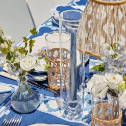Mrs. Alice Claudia Glass Hurricane Candle Holder (Pair)< Summer Glassware | Summer Candleware