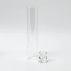 Mrs. Alice Claudia Glass Hurricane Candle Holder (Pair)< Summer Glassware | Summer Candleware