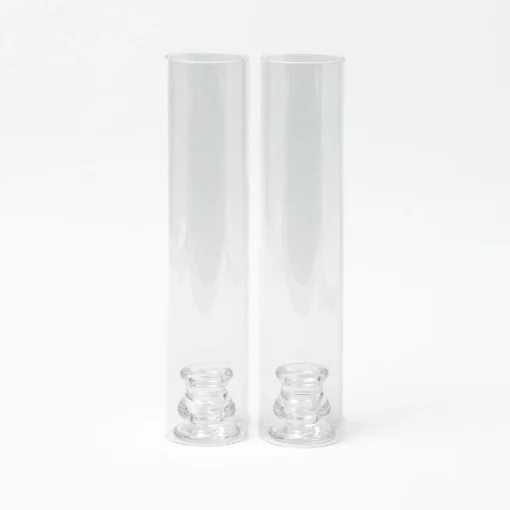 Mrs. Alice Claudia Glass Hurricane Candle Holder (Pair)< Summer Glassware | Summer Candleware