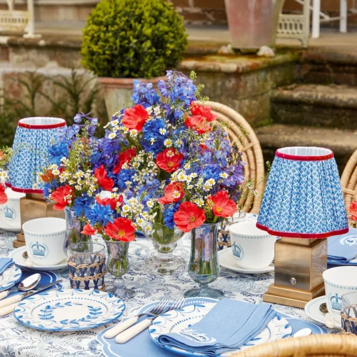 Mrs. Alice Cobalt & Red Lotus Lampshade (18cm)< Lampshades