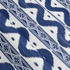 Mrs. Alice Cobalt Blue Ikat Stripe Fabric< Serena Fresson Fabrics