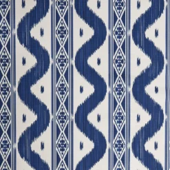 Mrs. Alice Cobalt Blue Ikat Stripe Fabric< Serena Fresson Fabrics