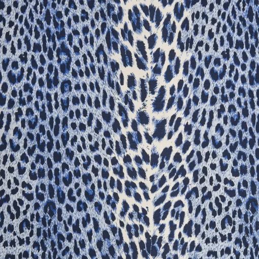 Mrs. Alice Cobalt Blue Leopard Fabric< Serena Fresson Fabrics