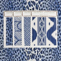 Mrs. Alice Cobalt Blue Leopard Fabric< Serena Fresson Fabrics