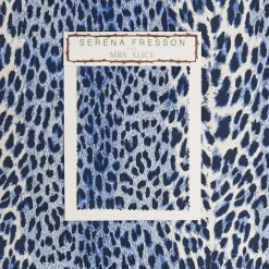 Mrs. Alice Cobalt Blue Leopard Fabric< Serena Fresson Fabrics