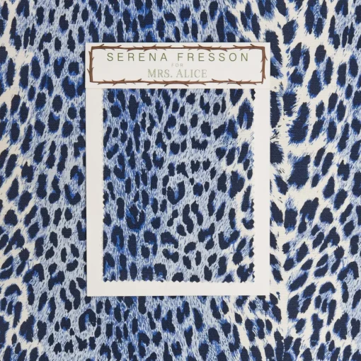 Mrs. Alice Cobalt Blue Leopard Fabric< Serena Fresson Fabrics