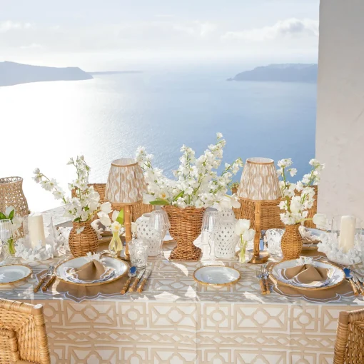 Mrs. Alice Coral Hurricane Lantern< Summer Glassware | Summer Candleware