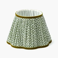 Mrs. Alice Corinthian Rechargeable Lamp with Olive Lotus Shade (22cm)< Rechargeable Table Lamps
