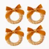 Mrs. Alice Corn Wreath with Mustard Velvet Bow (Set of 4)< Autumn Decorations